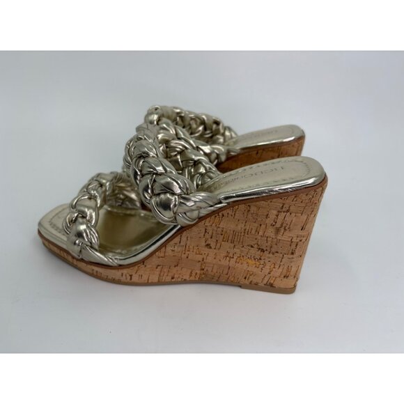 BCBGeneration Ulana Wedge Sandal Gold Chunky Braid Cork 8M NWOB - Picture 4 of 7